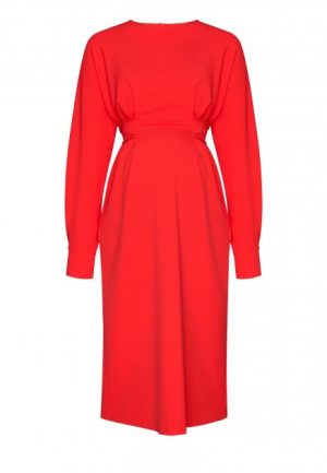 Купить Платье для беременных с поясом миди MONAMOON S 210108R-S и доставка по Украине