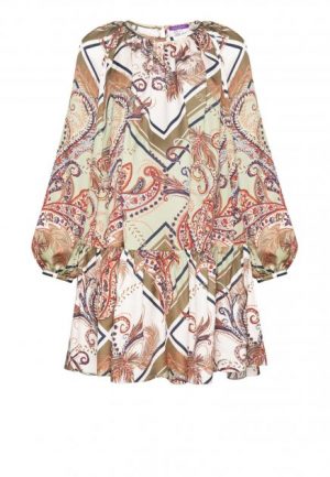 Купить Вискозное платье для беременных укороченное с цветочным принтом MONAMOON L 210103OV-3 и доставка по Украине