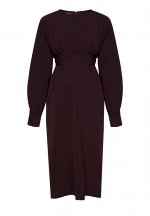 Купить Платье для беременных с поясом миди MONAMOON S 210108BR-S и доставка по Украине