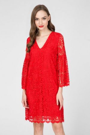Купить Женское красное кружевное платье MACRAME' LACE Trussardi 40 56D00325-1T003475 и доставка по Украине