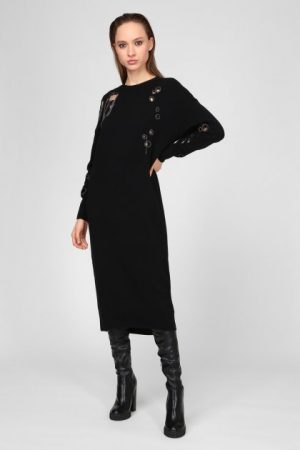 Купить Женское черное шерстяное платье M-EMERALD Diesel XS A04199 0BCAR и доставка по Украине