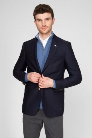 Купить Мужской темно-синий шерстяной пиджак Gant 52 7705106 и доставка по Украине