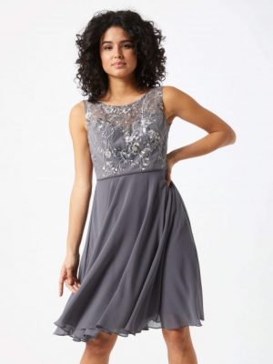 Купить Платье Star Night STG0058001 EU38 (93076EU38) Серый и доставка по Украине