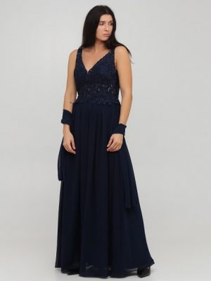 Купить Вечернее платье однотонное Mascara MRA0154004 EU40 (93035EU40) Синий и доставка по Украине