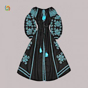 Купить Платье Украинская вышиванка 0259210 цвет чёрный размер XXL и доставка по Украине