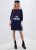 Утепленное темно-синие женское платье свитер с логотипом Love Moschino 46 IT Mch0005